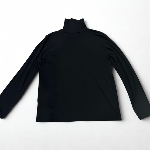 Eileen Fisher Black Turtleneck Long Sleeve Size L 100% Silk Mélange Turtleneck - Picture 5 of 10